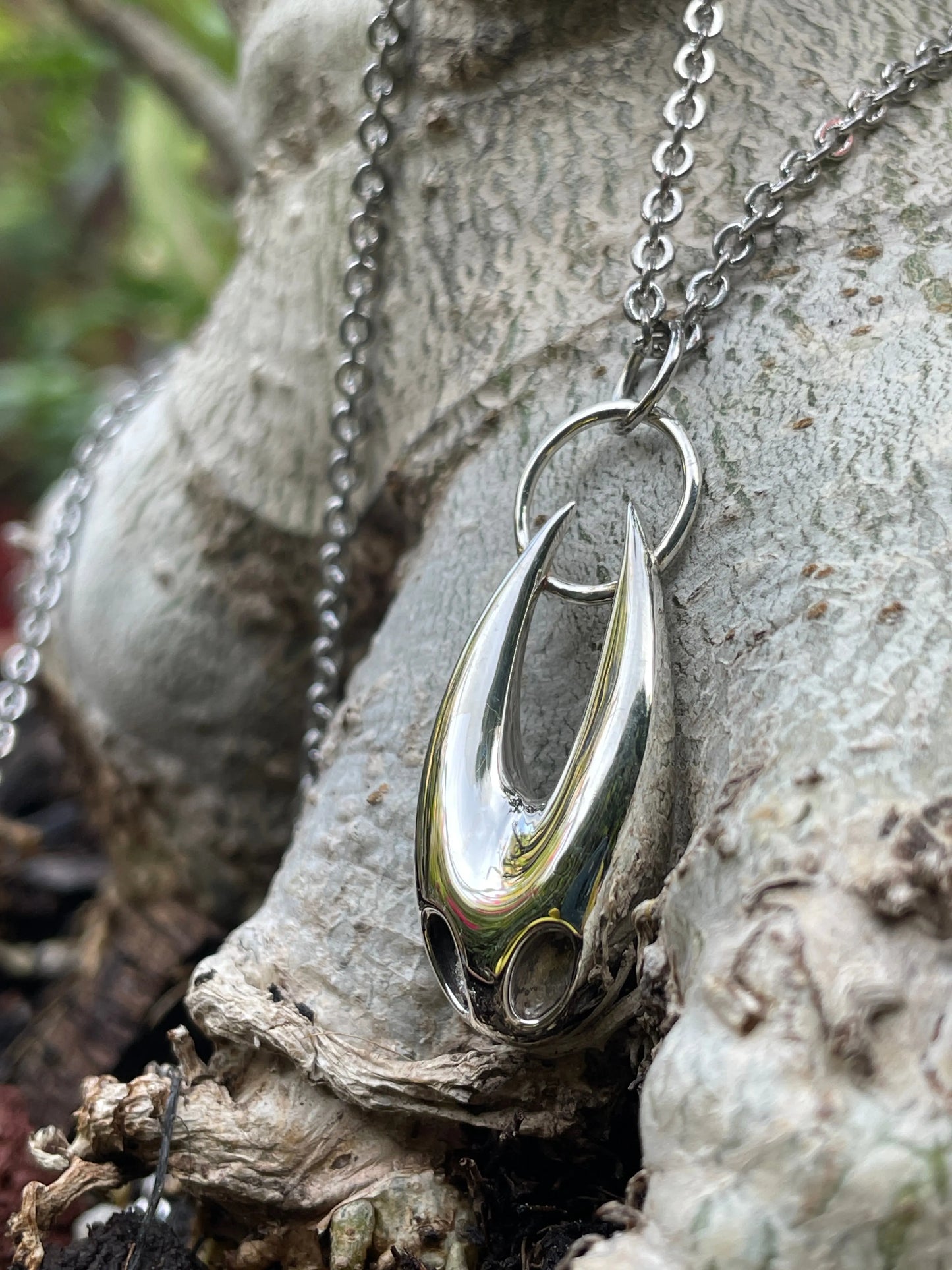 Hornet Shell Sterling Silver Pendant | Hollow Knight Inspired Jewelry