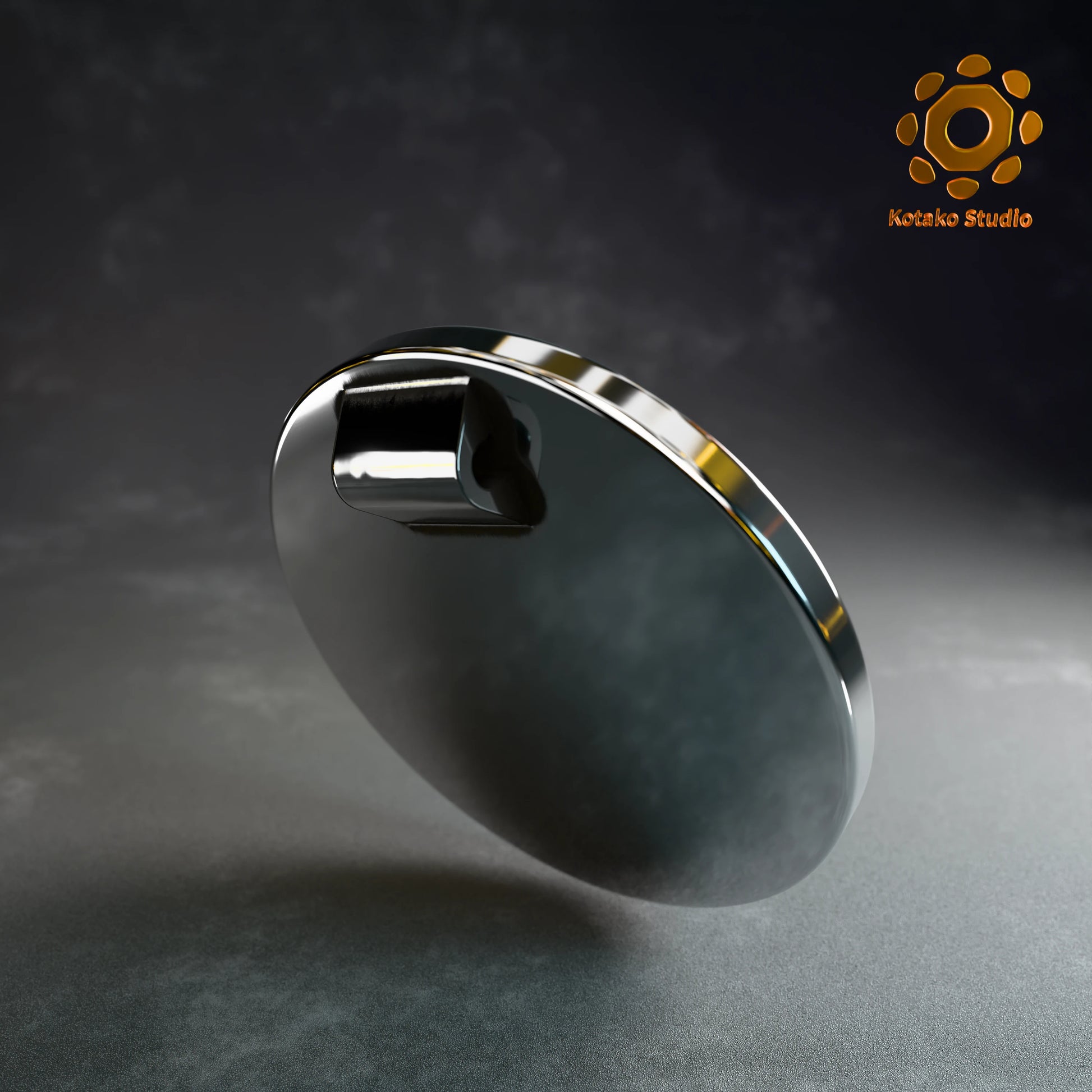 Back view of the Hololive Myth sterling silver pin with red vitreous enamel.