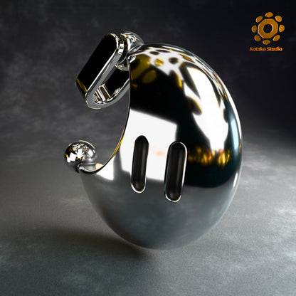 Sterling silver Power Moon pendant from Super Mario Odyssey, angled front view.